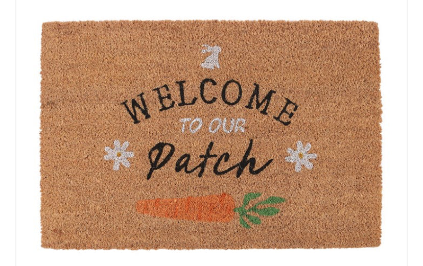 Natural Welcome to our patch doormat