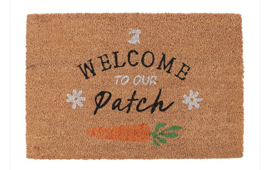 Natural Welcome to our patch doormat