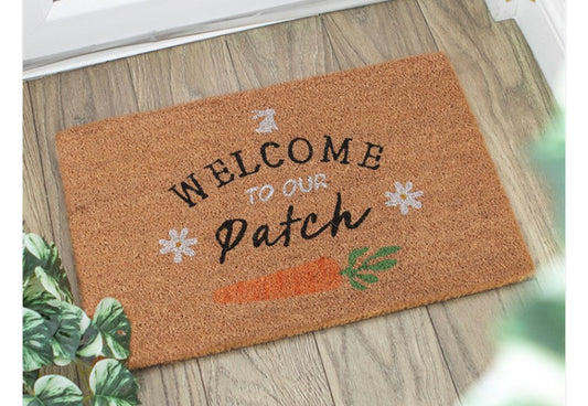 Natural Welcome to our patch doormat