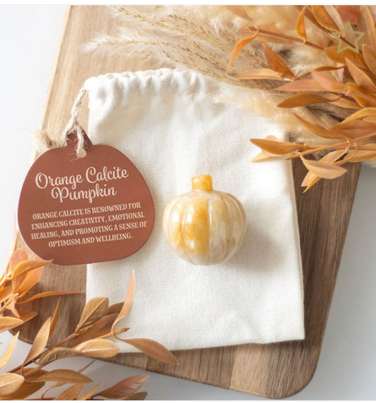 Pumpkin Shaped Orange Calcite Crystal