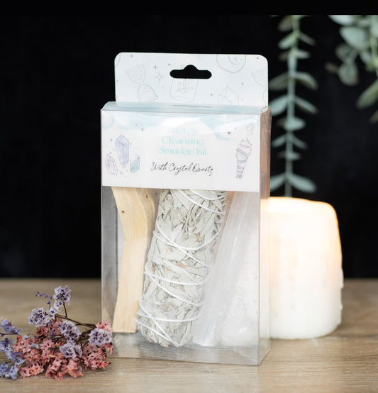 Smudge Kit with Clear Quartz Crystal