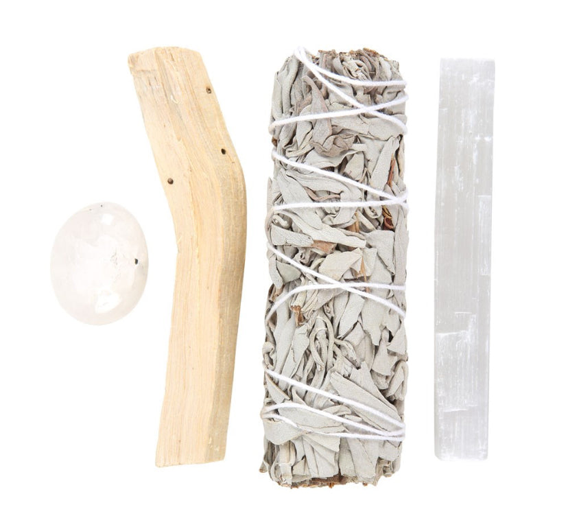 Smudge Kit with Clear Quartz Crystal