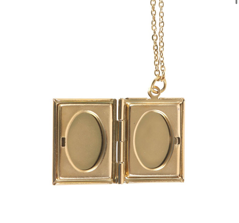 Book Shaped Locket Necklace in Gift Box