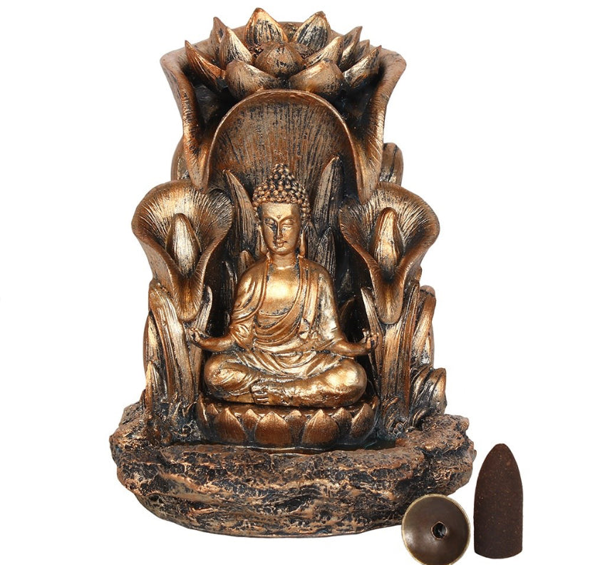 Bronze Buddha Back Flow Burner
