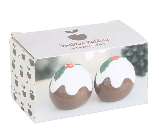 Christmas Pudding Salt and Pepper Pots